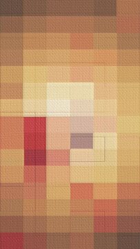 Vertical video - patchwork quilt mosaic style background with textured fabric effect in warm colors - Looping, full HD motion background suitable for arts and crafts videos.