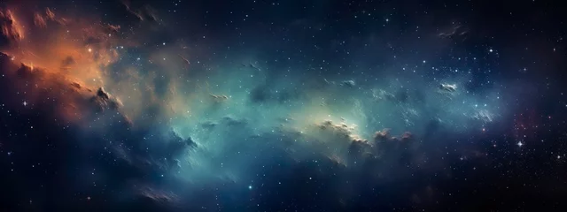 Fototapeten Night sky - Universe filled with stars, nebula and galaxy © Kay
