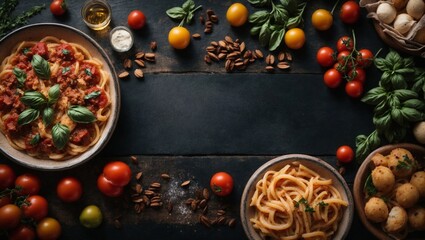 Obraz na płótnie Canvas Italian food, pasta background