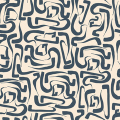 Curled Pattern, vector seamless pattern. Repeating background. Tileable wallpaper print.	