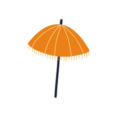 Beach umbrella in a flat style. Hand drawn vector illustration