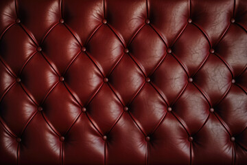 Upholstered leather furniture in the classic style of rhombus with button. Generative AI