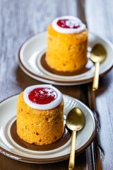 cake with jam and cream