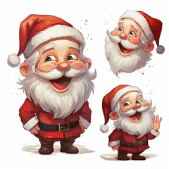 Fotobehang fiktiver weihnachtsmann cahrikatur lachend lächelnd witzig cartoon malerei gemalt painting generatvie ki © JPbodyparts