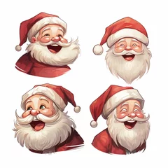 Fotobehang weihnachtsmann carikaturen comic cartoon vorlagen lachend bart mütze weihnachten  © JPbodyparts