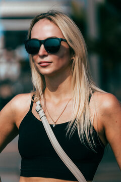 Beautiful Russian girl at the beach during summer