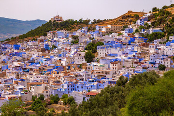 Chefchaouen the Mediterranean blue pearl in Morocco. Famous blue city