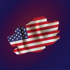 A simple USA flag typically consists of thirteen horizontal stripes alternating between red and white, with a blue rectangle in the top-left corner (known as the canton). 