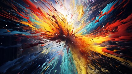 A colorful abstract painting with lots of colors