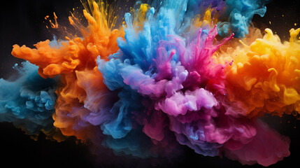 Fototapeta na wymiar High-Speed Motion Capture of Colorful Explosiveness