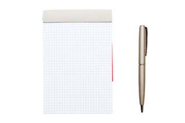 block of notes on the desktop with the pen, space for text and messages