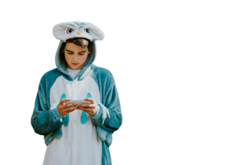 disguised by mobile phone on a background child