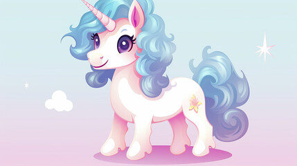 Charming Baby Unicorn Vector
