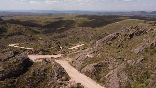 Road path up in the mountains in el camino de los puentes colgantes cordoba copina