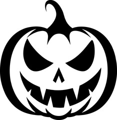 Halloween Pumpkins Silhouettes. Vector cliparts isolated on white.