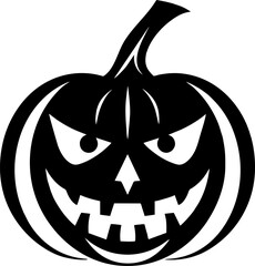 Pumpkins faces silhouettes. The Black Halloween holiday pumpkin face. Template with variety of eyes, mouths and noses for cut out jack o lantern. Vector illustration