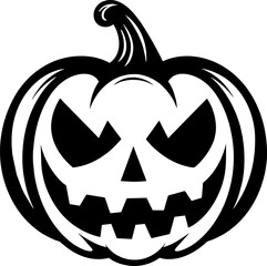 Pumpkins faces silhouettes. The Black Halloween holiday pumpkin face. Template with variety of eyes, mouths and noses for cut out jack o lantern. Vector illustration