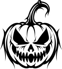 Halloween pumpkin background. Halloween pumpkin isolated on white background. Pumpkin silhouette. Halloween pumpkin icon. Halloween Design elements for logo, badges, banners, labels, posters. vector.