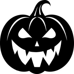 Pumpkins faces silhouettes. The Black Halloween holiday pumpkin face. Template with variety of eyes, mouths and noses for cut out jack o lantern. Vector illustration