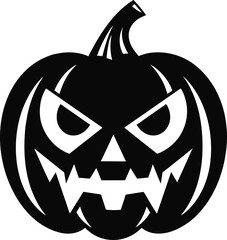 Halloween pumpkin silhouette set. Halloween. Smiling pumpkin lantern faces. Halloween pumpkin elements for decoration and posters.