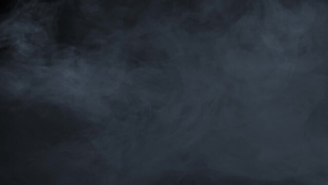 Abstract white smoke in slow motion. white smoke on a black background . 4k ice smoke cloud. green screen . Floating fog.