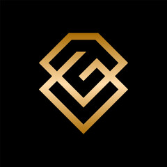 Diamond letter G luxury minimalist logo