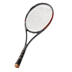 Squash racquet isolated on transparent background. Concept of game. - obrazy, fototapety, plakaty