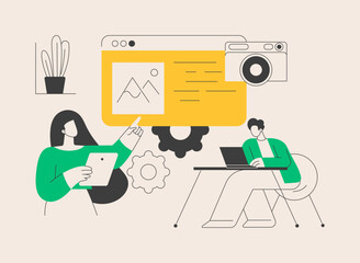 Photography workshop abstract concept vector illustration.