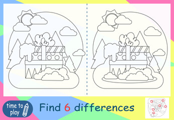 children's educational game. logic game. coloring book. find the difference. New Year. Christmas. New Year's gift