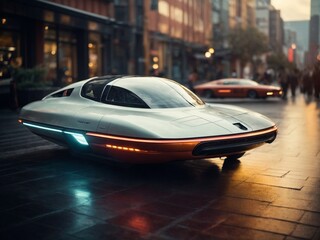 Futuristic hover car