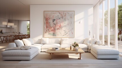 Bright and Spacious Living Area with White Walls
