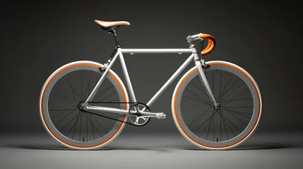 Foto op Plexiglas a fixed gear bike with a minimalist design, a single-speed drivetrain, and details for the pedals and handlebars. © M Arif