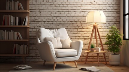 Cozy Reading Corner with White Armchair