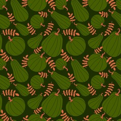 Autumn cartoon harvest season Halloween pumpkins pattern for wrapping paper and fabrics and linens and kitchen