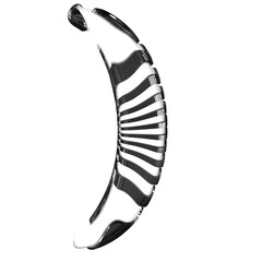 White symbol with black straps