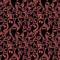 Halloween ghost seamless cartoon pattern for wrapping paper and fabrics and linens and kids clothes print