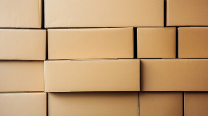  Stack of Closed Cardboard Boxes Wrapped with Adhesive Packaging Tape