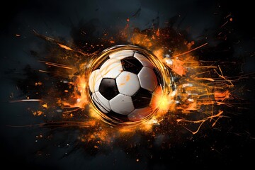 Fototapeta premium Soccer Fever: Fiery Football Illustration