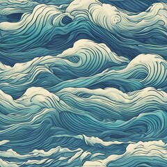 Fototapeta na wymiar ocean waves illustration background