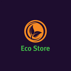 eco organic store logo design vector