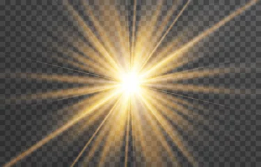 Foto auf Leinwand Vector light on isolated transparent background. Sun, rays of light png. Magic glow, golden light png © Давид Чуркин