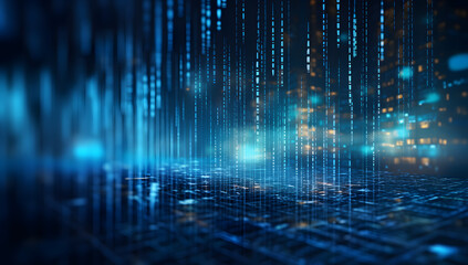 Background of Binary Code in Blue