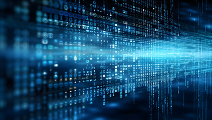 Background of Binary Code in Blue