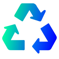 Recycling Logo in various shapes with Three Follow Arrows Forming a Triangle