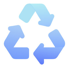 Recycling Logo in various shapes with Three Follow Arrows Forming a Triangle