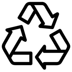 Recycling Logo in various shapes with Three Follow Arrows Forming a Triangle