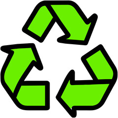 Recycling Logo in various shapes with Three Follow Arrows Forming a Triangle