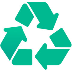 Recycling Logo in various shapes with Three Follow Arrows Forming a Triangle