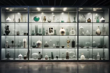 Photo sur Plexiglas Vieil immeuble Delve into history at an antique store in Athens, Greece, where ancient artifacts and decorative pottery bottles bring the rich culture and heritage of the city to life.