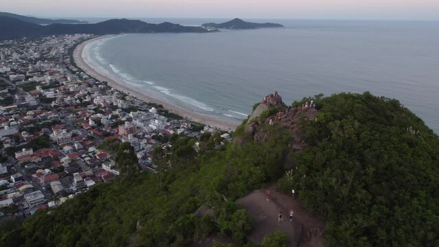 aerial view of bombinhas beach. View from morro do macaco